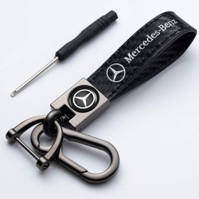 Benz Symbol Leather Keychain