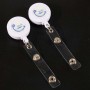 Promotional White Round Badge with Card Clamp and Slide Clip