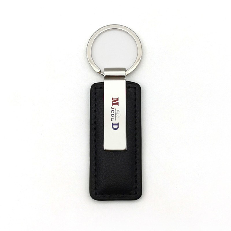 Leatherette Metal Custom Keychain