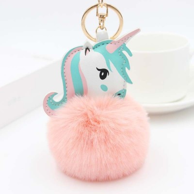 Unicorn Faux Fur Key Chain