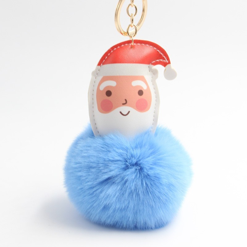 Santa Claus Fur Ball Keychain