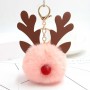 Christmas Deer Fur Ball keychain