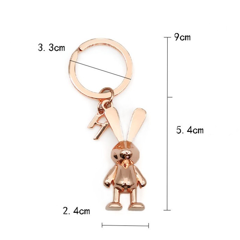 Rabbit Shape Metal Keychains