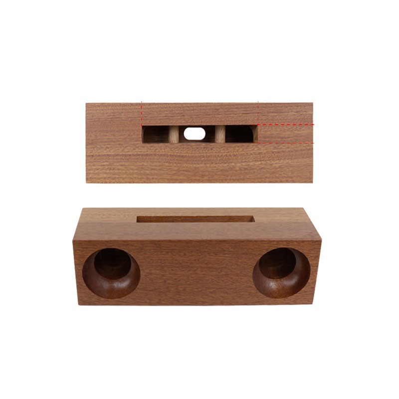 Where to Get Pure Wood Double Hole Design Sabili Wood Mobile Phone Holder