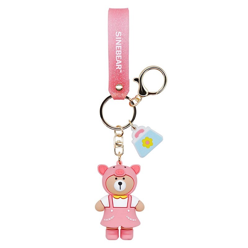 sinebear pvc rubber keychain