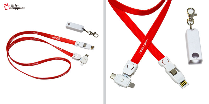 print your logo on lanyard charging cable