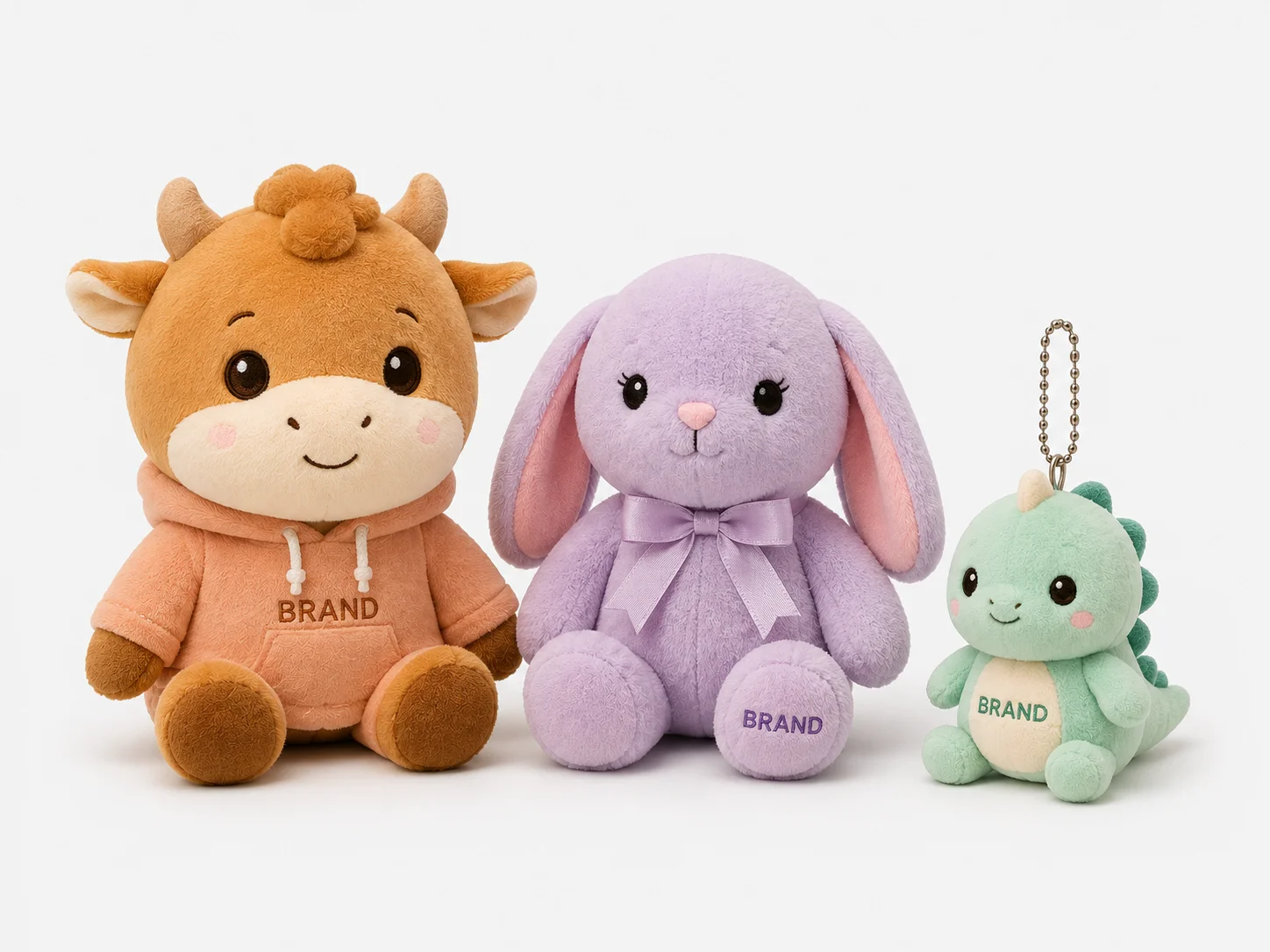 Custom mascot plush, stuffed animal and plush keychain