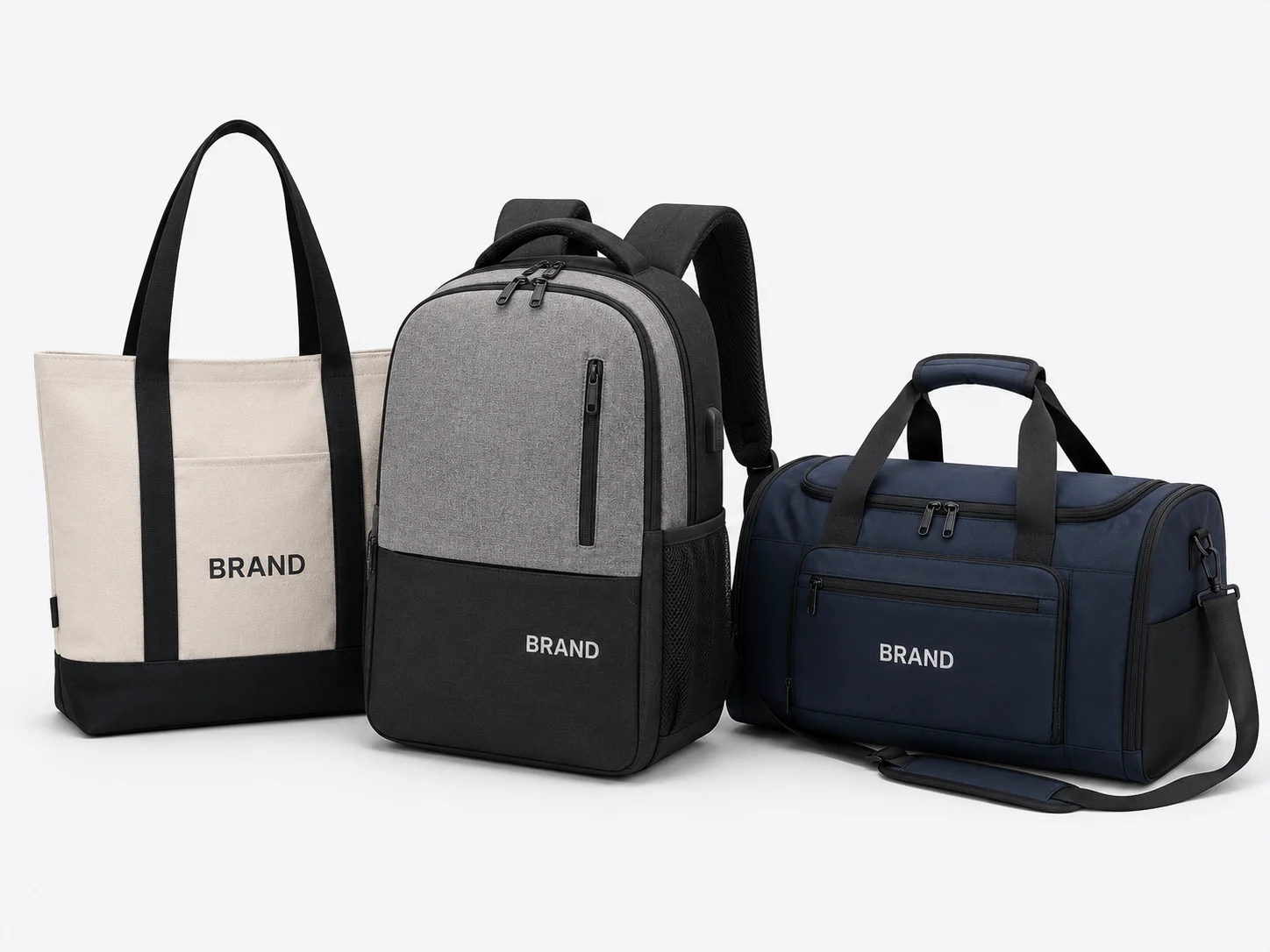 Custom tote bag, backpack and travel bag