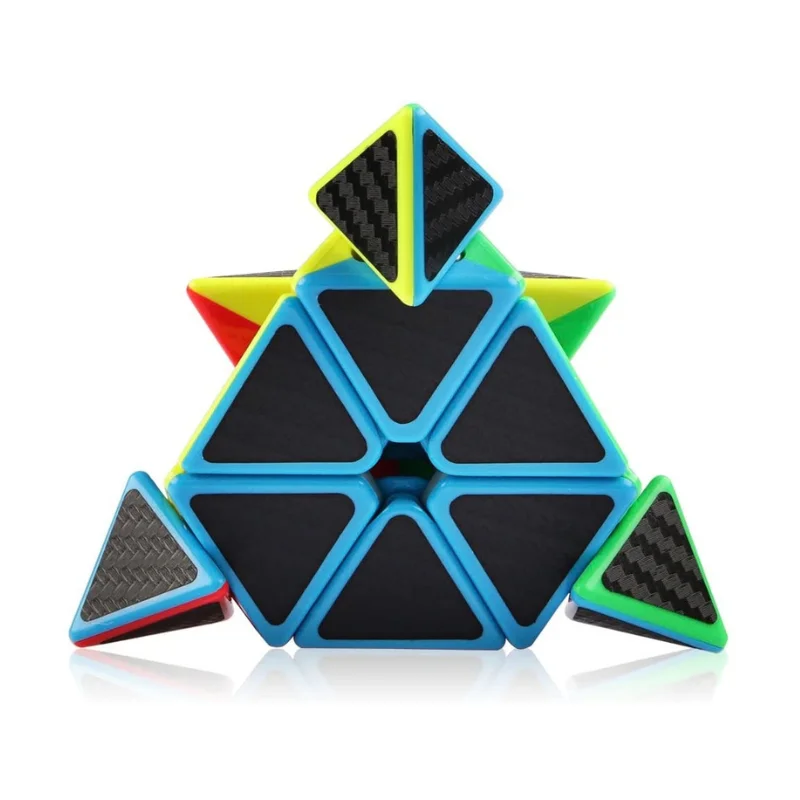 Dimension layout of a carbon fiber pyramid 3x3 showing standard 95mm triangular proportions