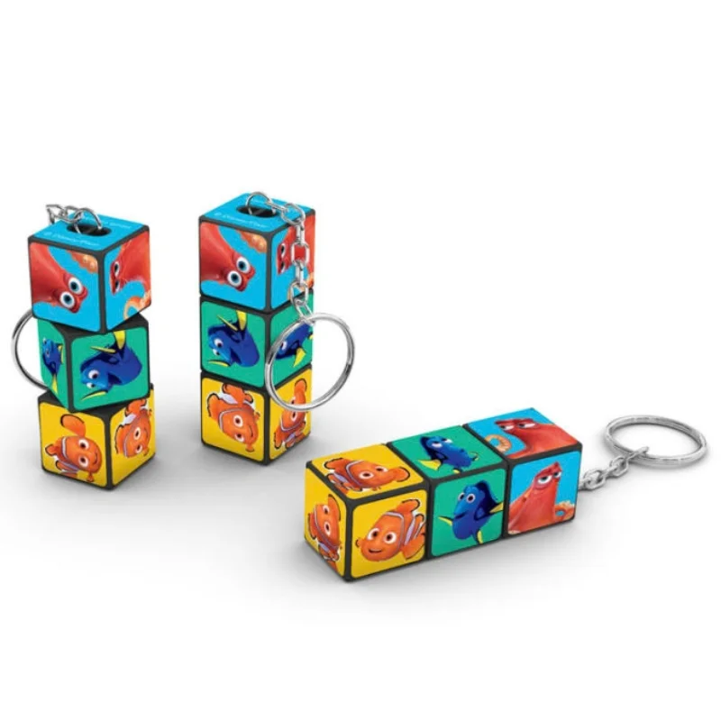 Custom folding block keychain hero view showing connected multi-segment folding puzzle keyrings on a clean surface