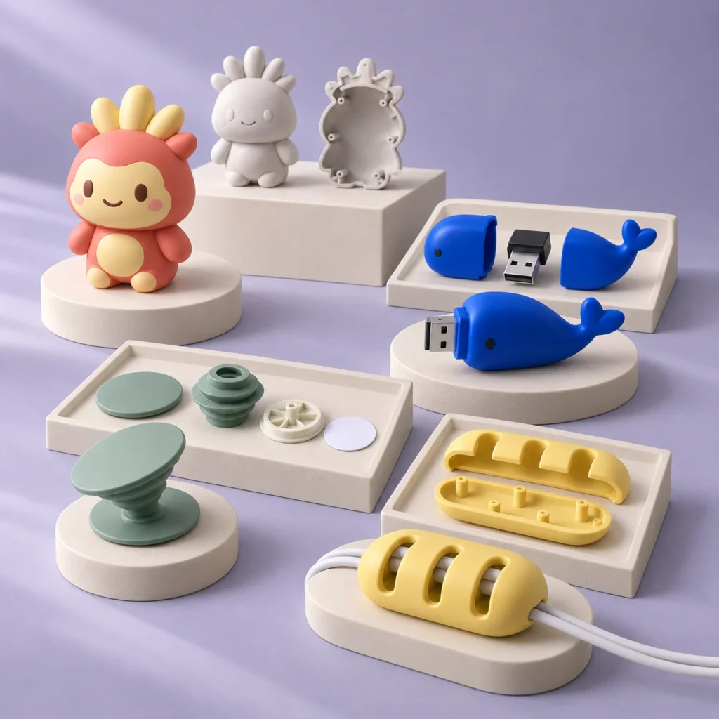 Custom-moulded PVC and silicone promotional products