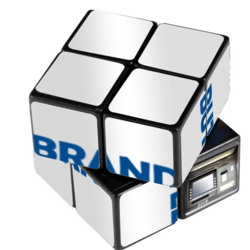 Custom 2x2 puzzle cube with one layer rotated