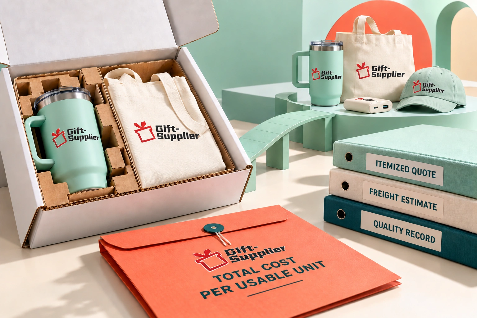 Freight quote and commercial invoice used to estimate promotional product landed cost