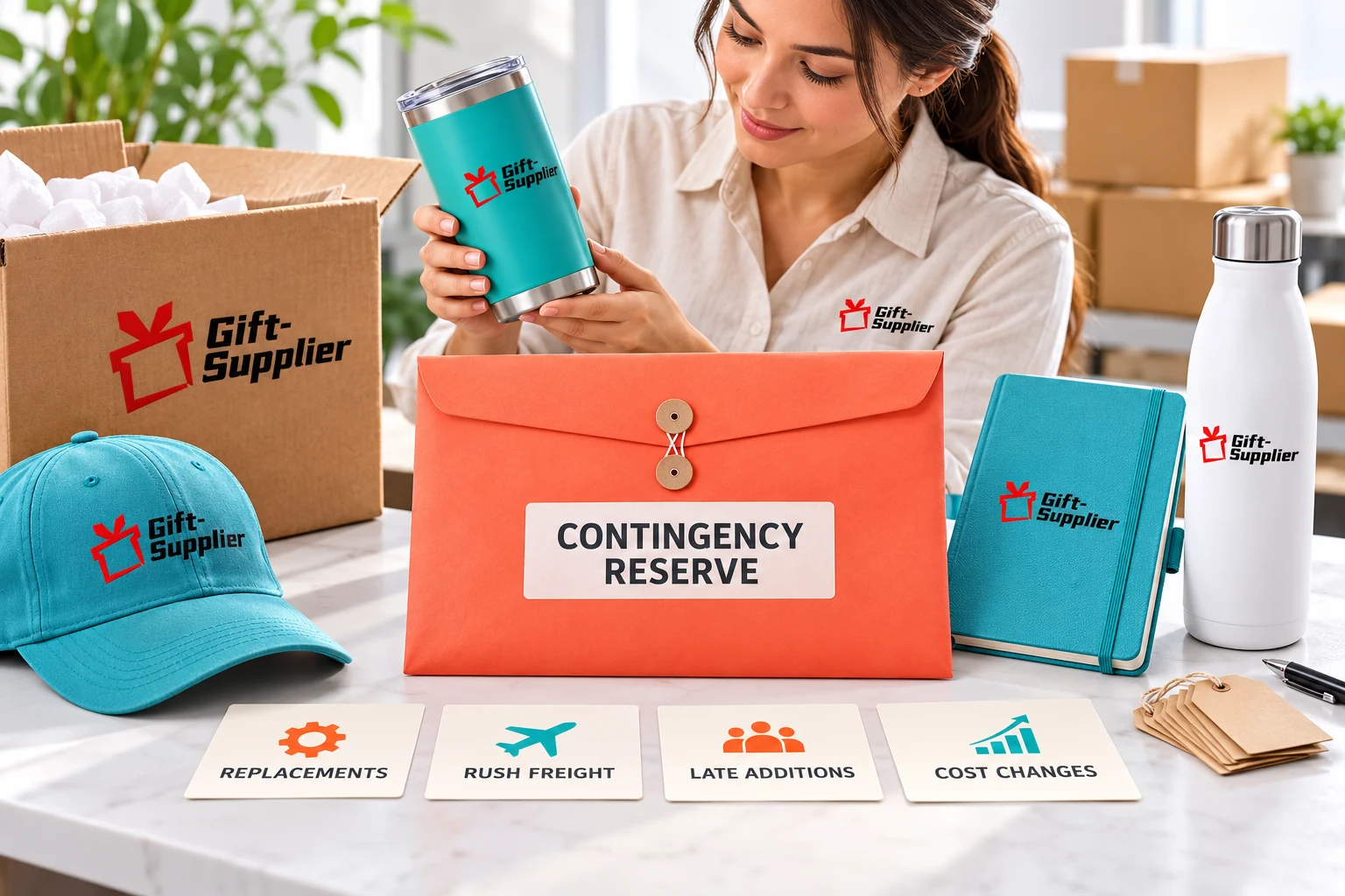 Tracking the real risks covered by a contingency reserve in a promotional merchandise budget