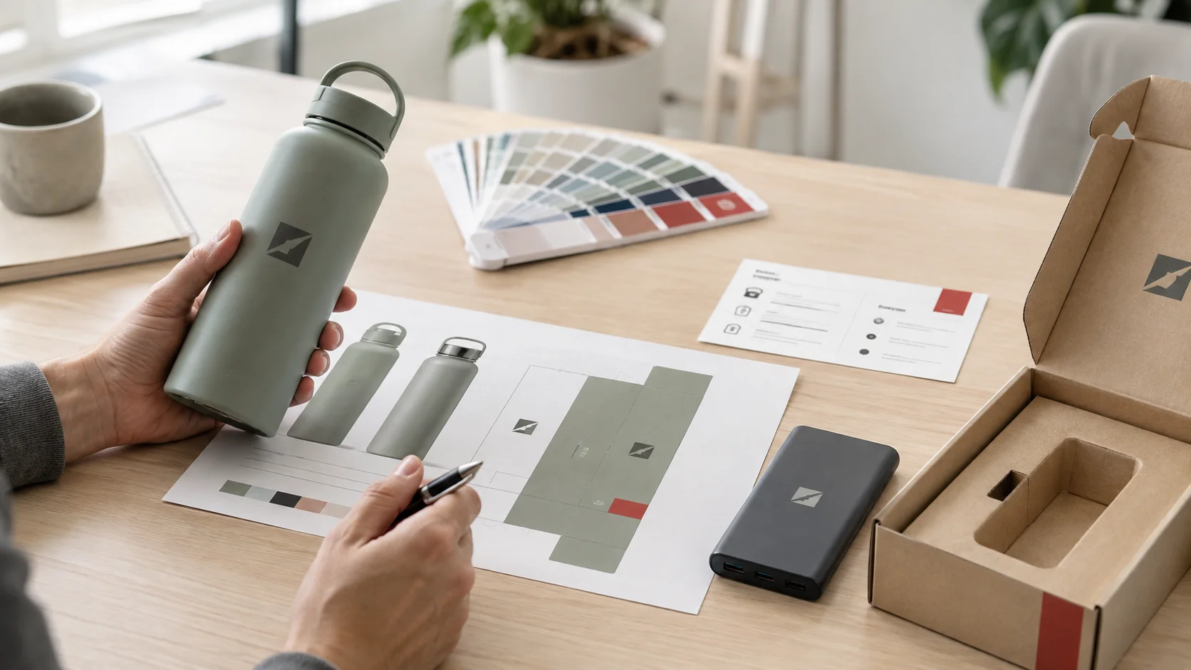 Promotional product project coordination with samples, artwork, packaging and delivery planning