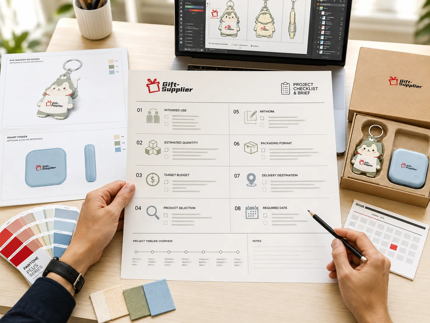 Promotional product project information and planning checklist before production.