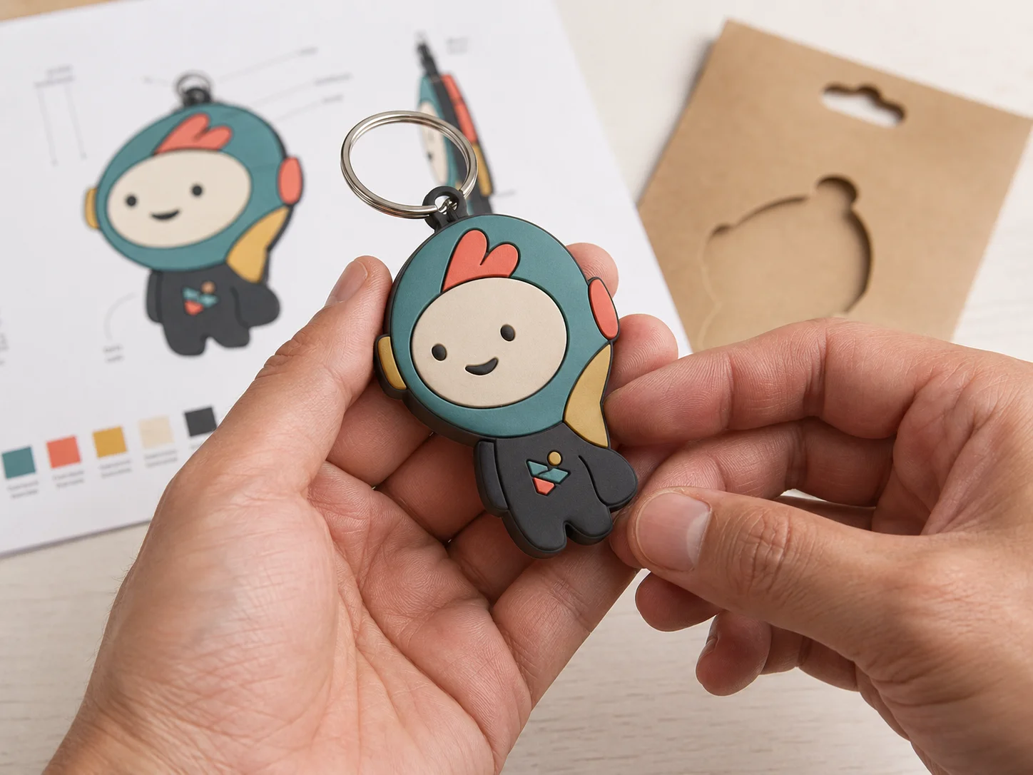 Promotional product sample reviewed before approval.