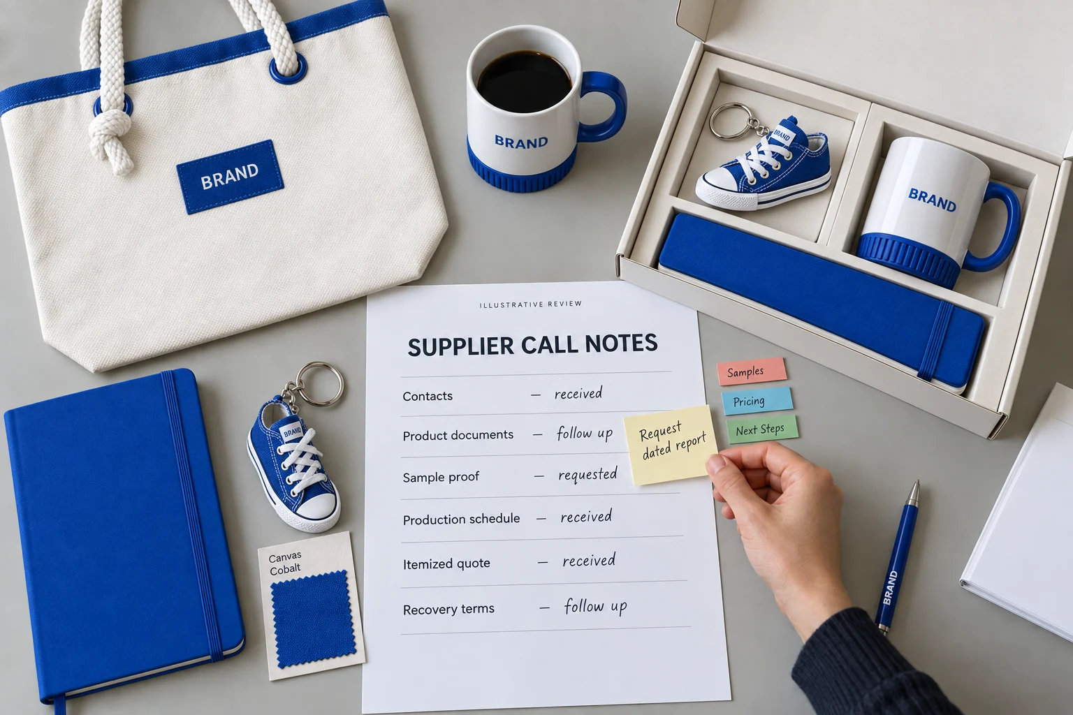 Supplier due diligence notes for promotional product procurement process