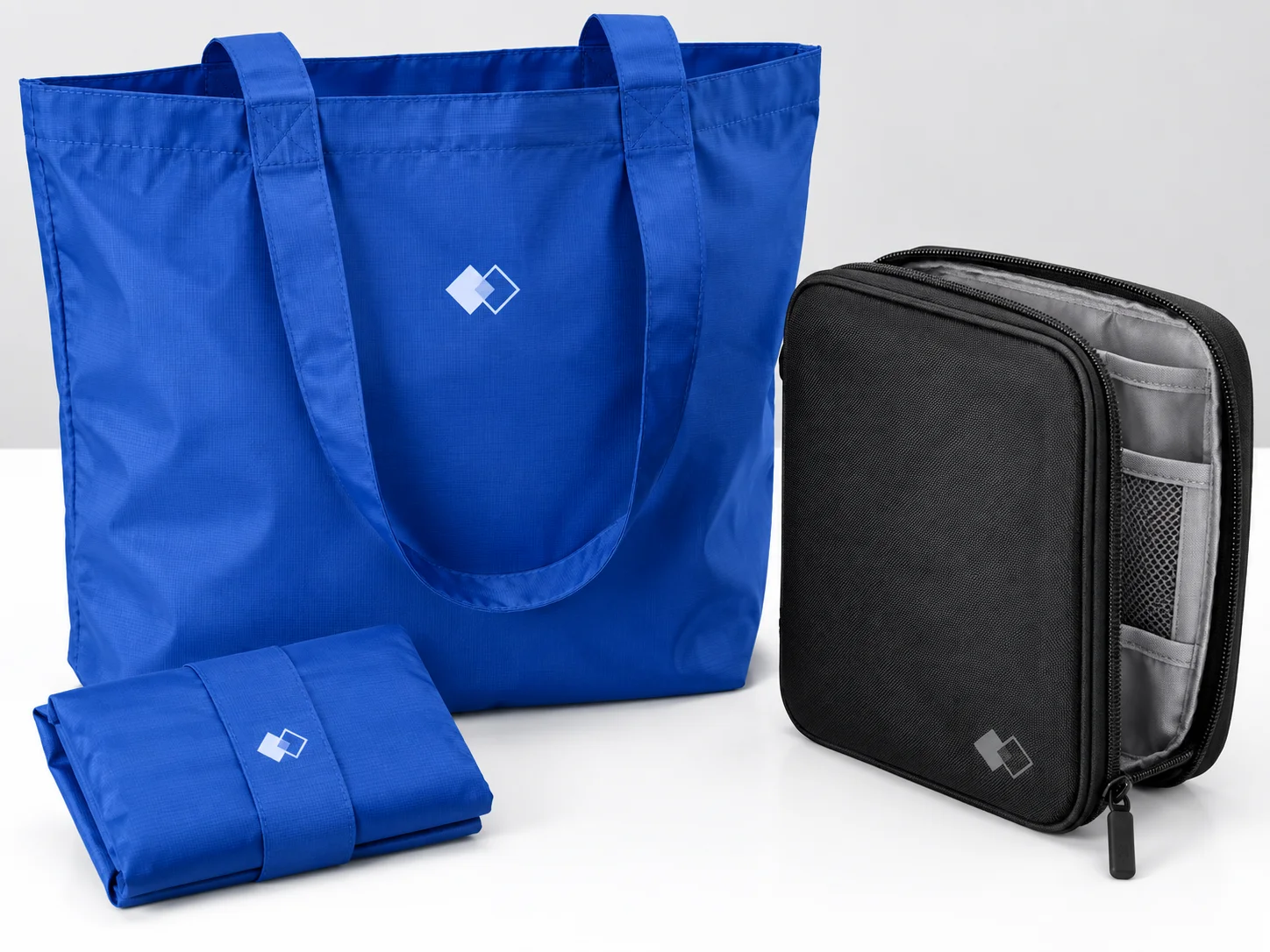 Ready-stock promotional tote bag and zippered technology pouch