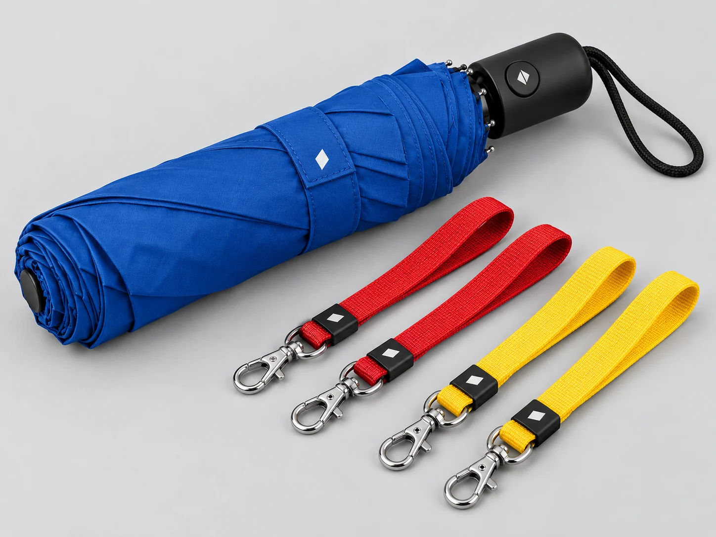 Ready-stock umbrella and colorful promotional straps for event campaigns