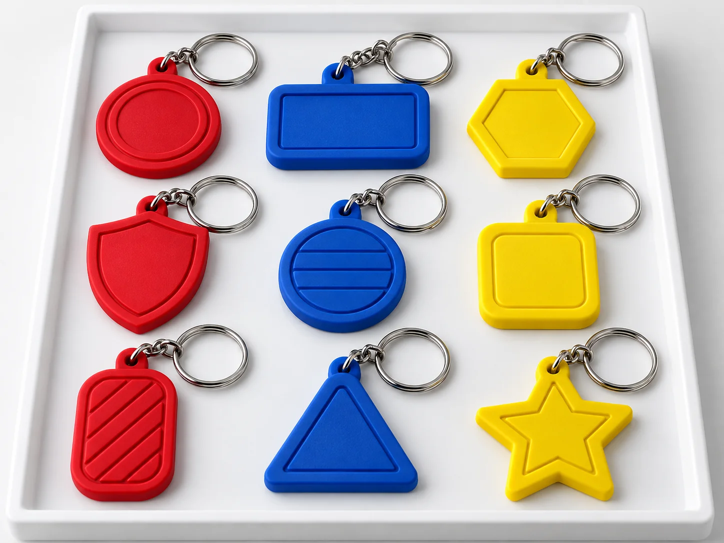 Colorful ready-stock PVC keychains and promotional charms