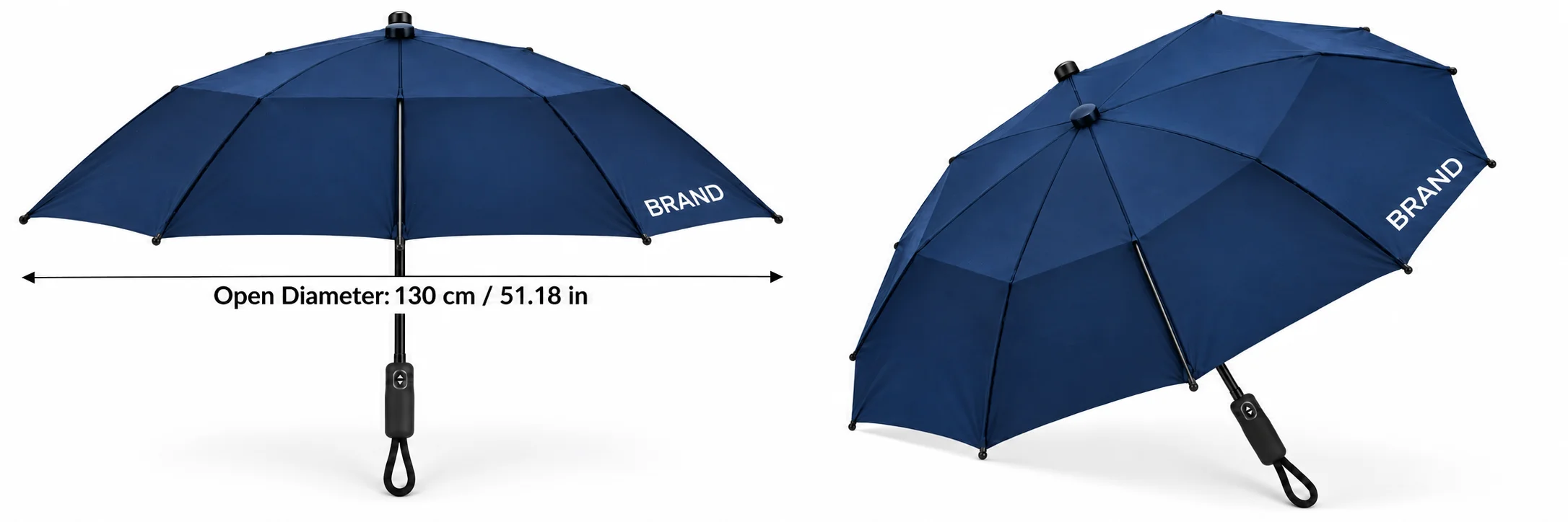 Auto open golf umbrella navy blue color size