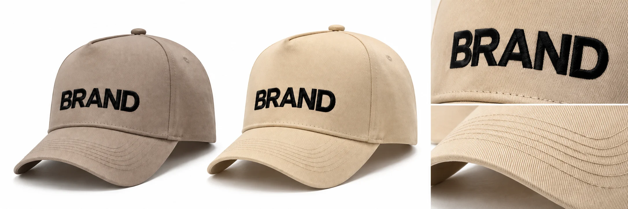 Cotton cap shown from the front and rear with adjustment closure and verified size measurements
